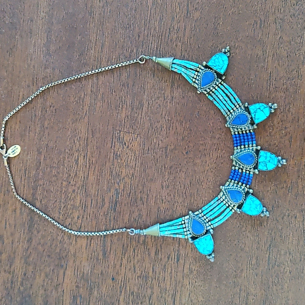 Karen London Freebird Turquoise & Lapis Tribal Necklace